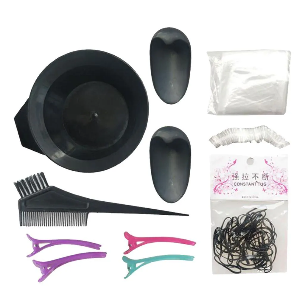 11Pcs/set Salon Hair Color Dye Bowl Comb Brush Set Hairdressing Tools Kits