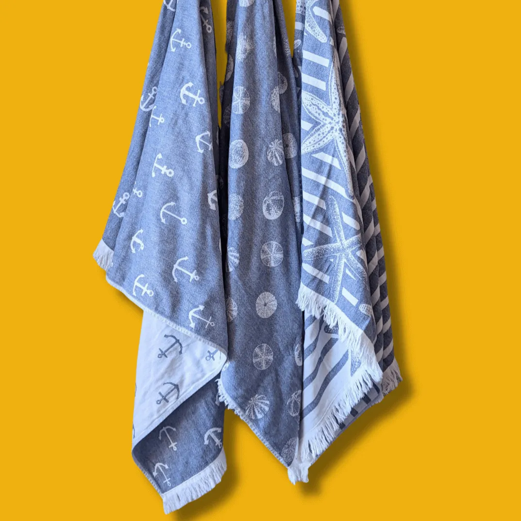 3 Turkish Towel Marine Set 240gsm Reversible
