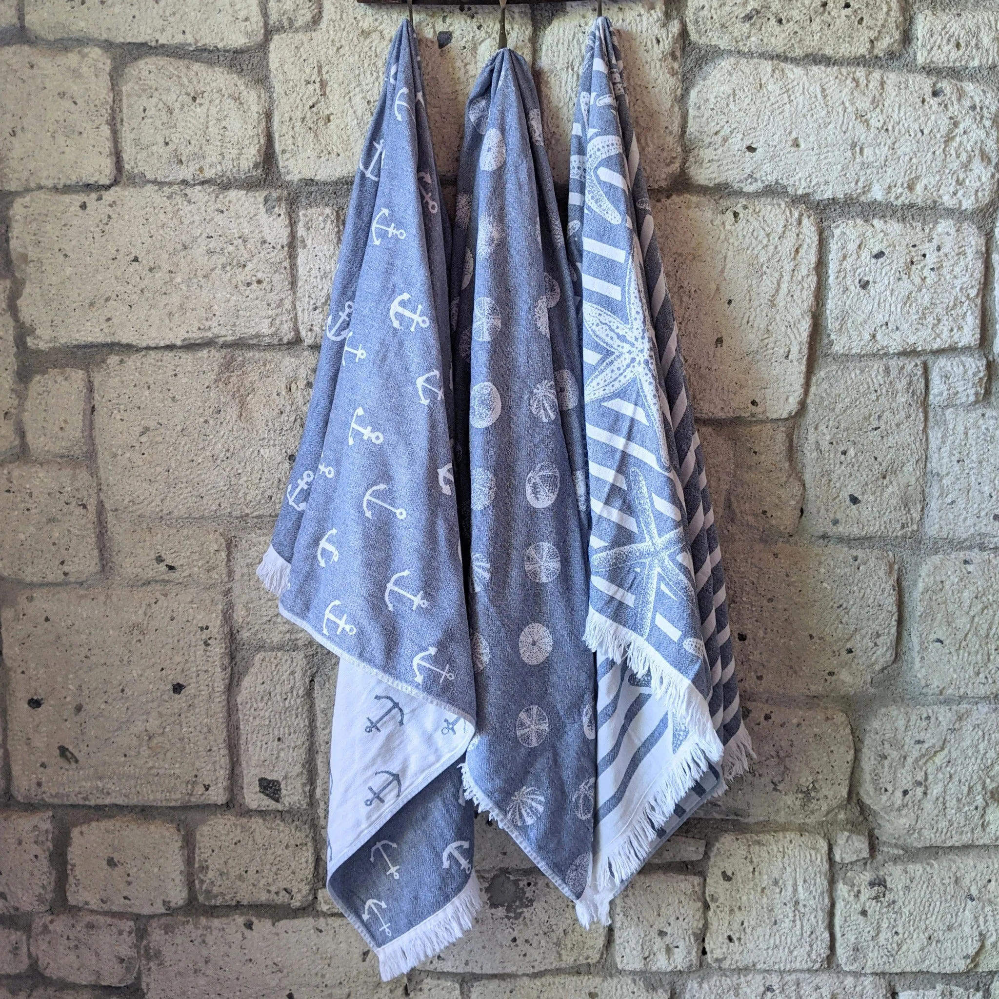 3 Turkish Towel Marine Set 240gsm Reversible
