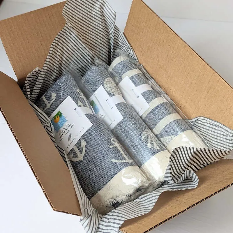 3 Turkish Towel Marine Set 240gsm Reversible