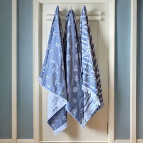 3 Turkish Towel Marine Set 240gsm Reversible