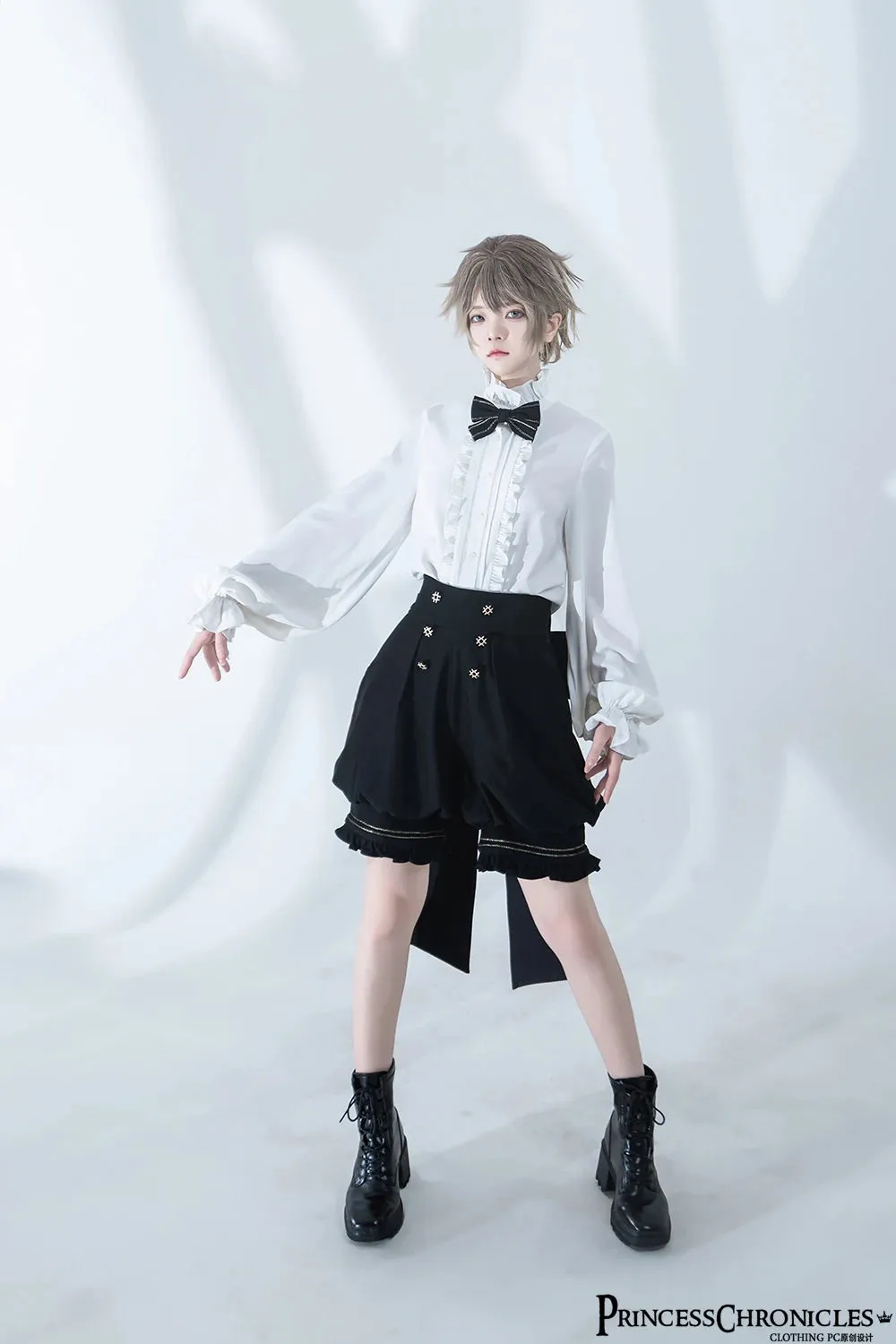 Boy Style Ouji Lolita Prince Hooded Cloak / Vest / Shorts / Long Sleeve Shirt by Princess Chronicles ~ Rabbit in a Hurry