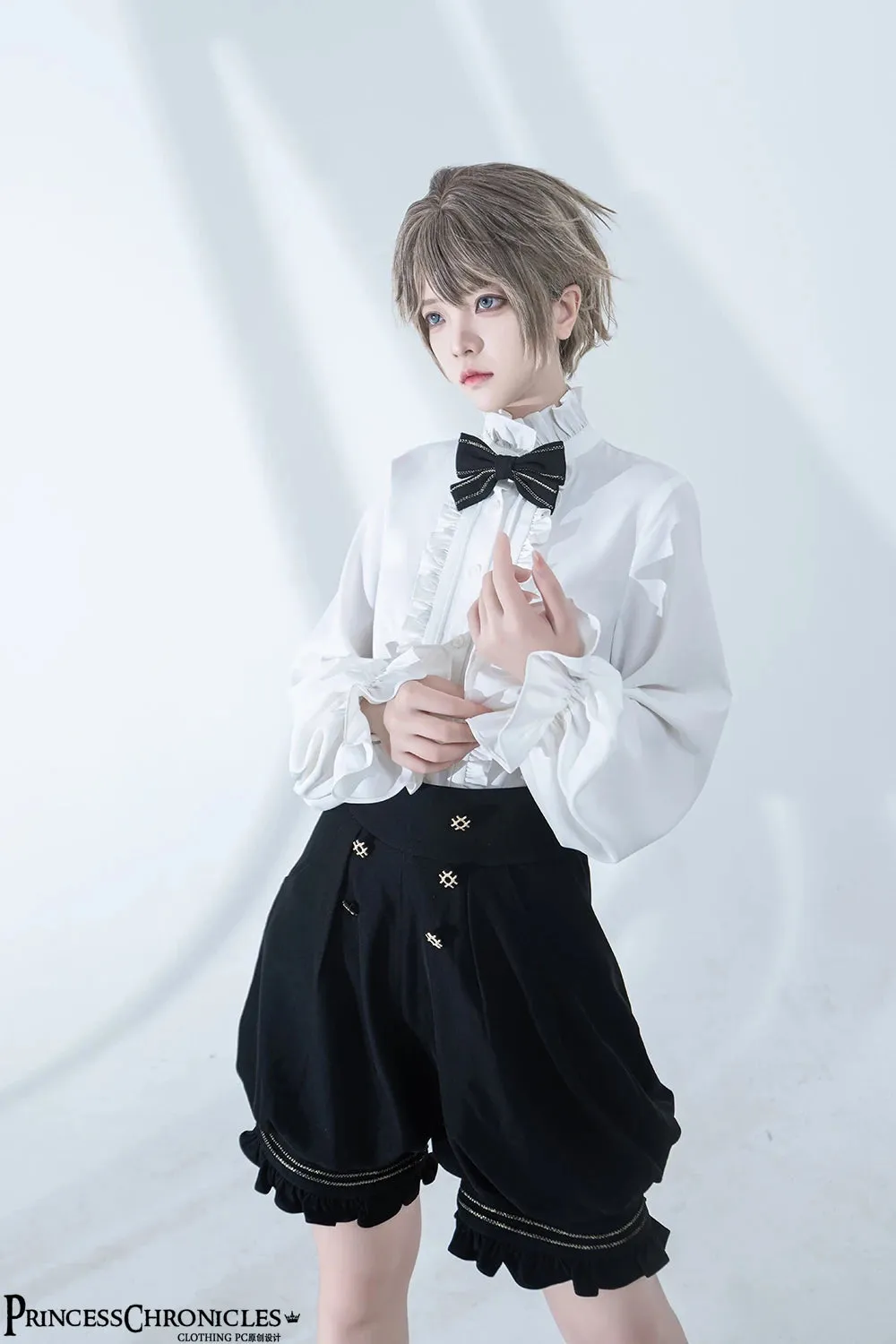 Boy Style Ouji Lolita Prince Hooded Cloak / Vest / Shorts / Long Sleeve Shirt by Princess Chronicles ~ Rabbit in a Hurry