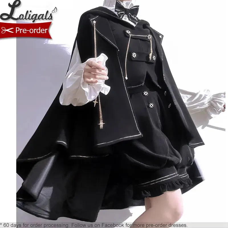 Boy Style Ouji Lolita Prince Hooded Cloak / Vest / Shorts / Long Sleeve Shirt by Princess Chronicles ~ Rabbit in a Hurry