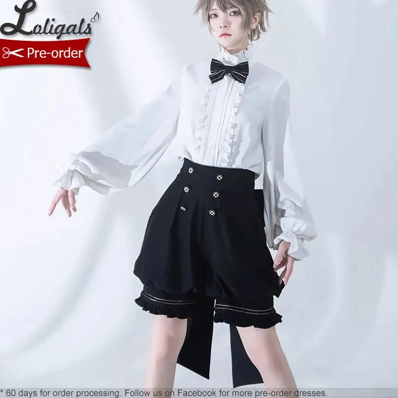 Boy Style Ouji Lolita Prince Hooded Cloak / Vest / Shorts / Long Sleeve Shirt by Princess Chronicles ~ Rabbit in a Hurry