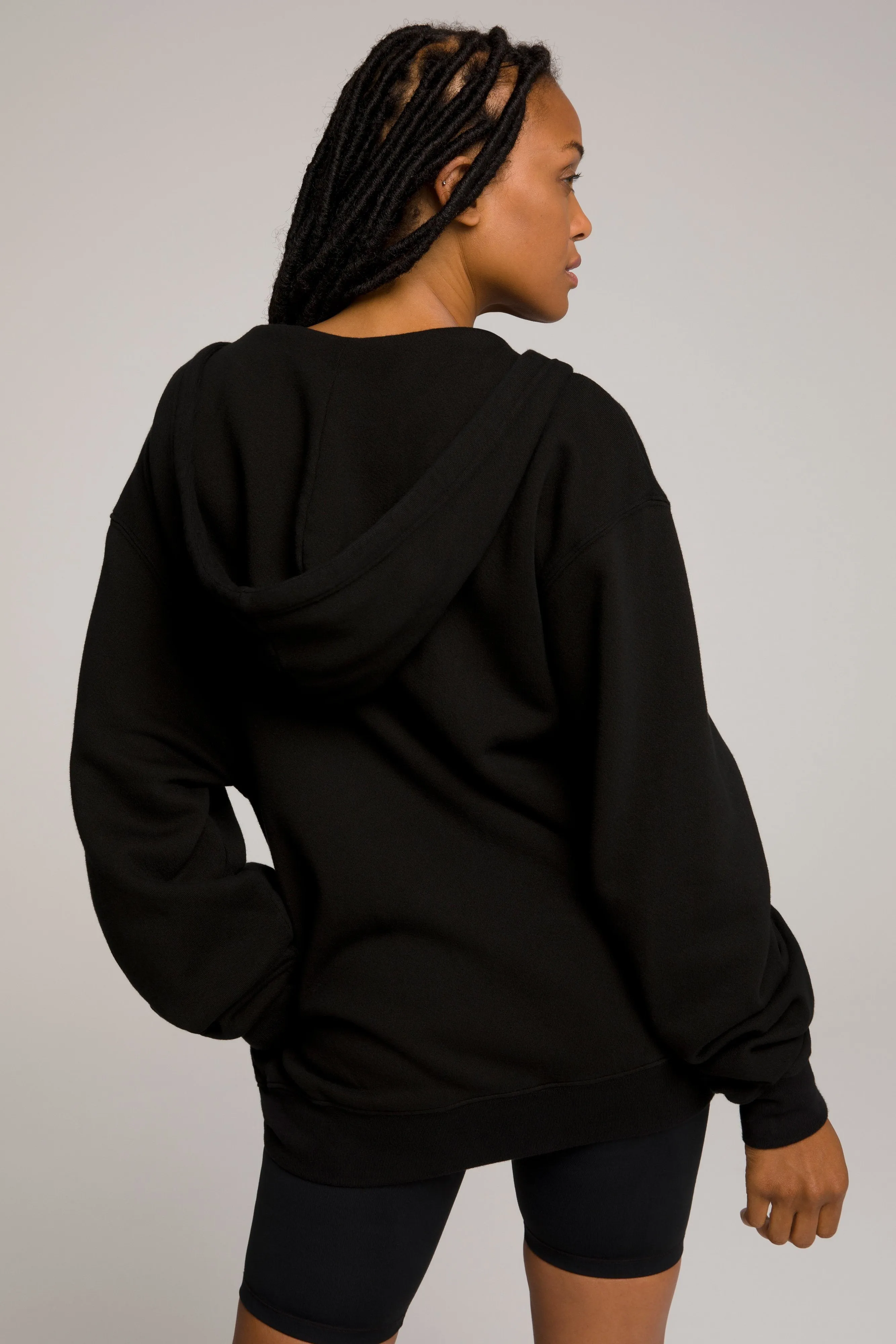 BOYFRIEND ZIP HOODIE | BLACK001