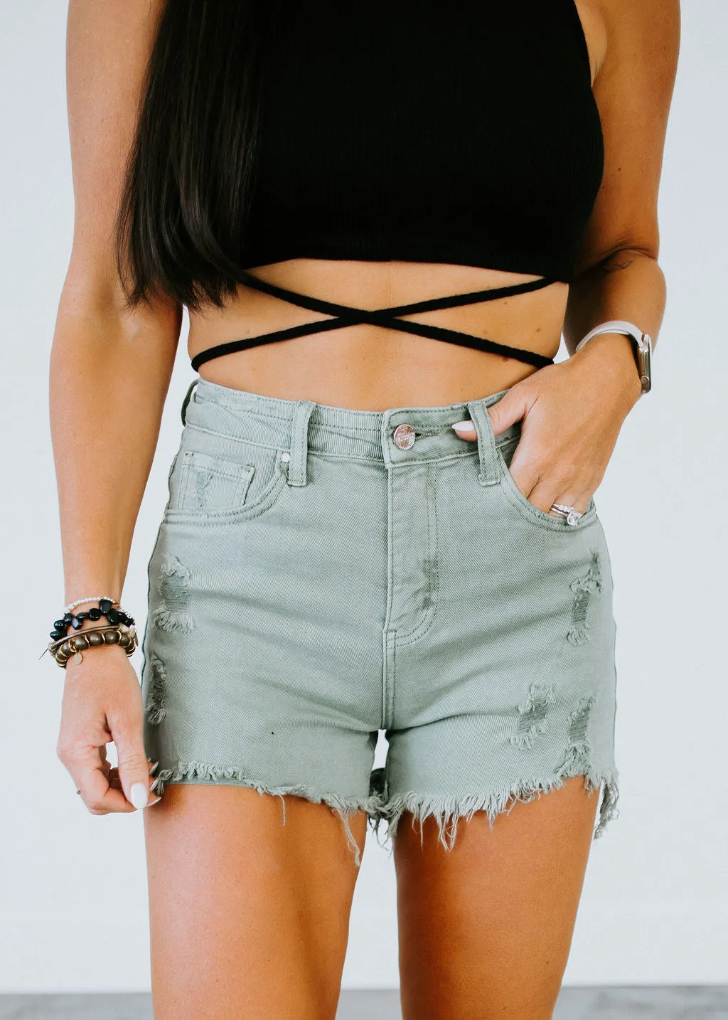 Claudia Waist Tie Crop Tank