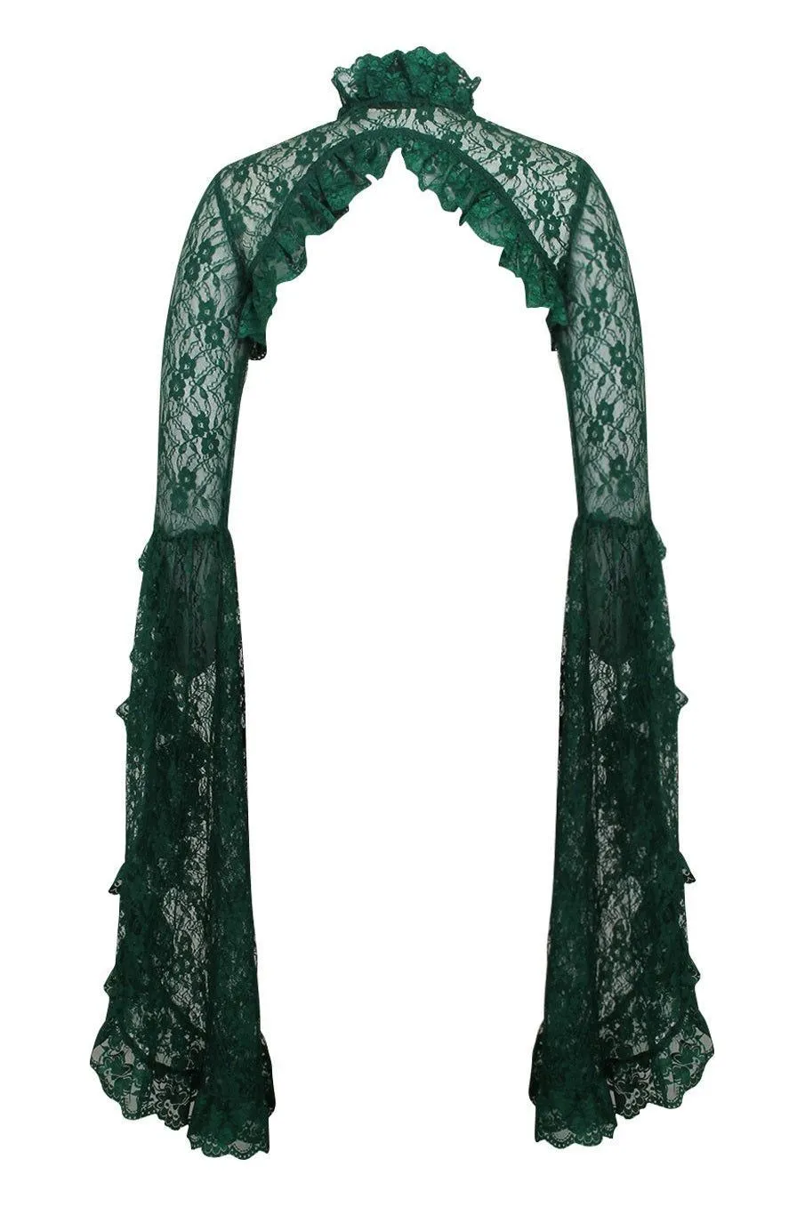 Dark Green Lace Shrug Bolero Jacket