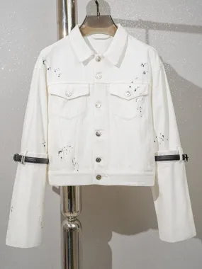 Denim Patchwork Button Jacket