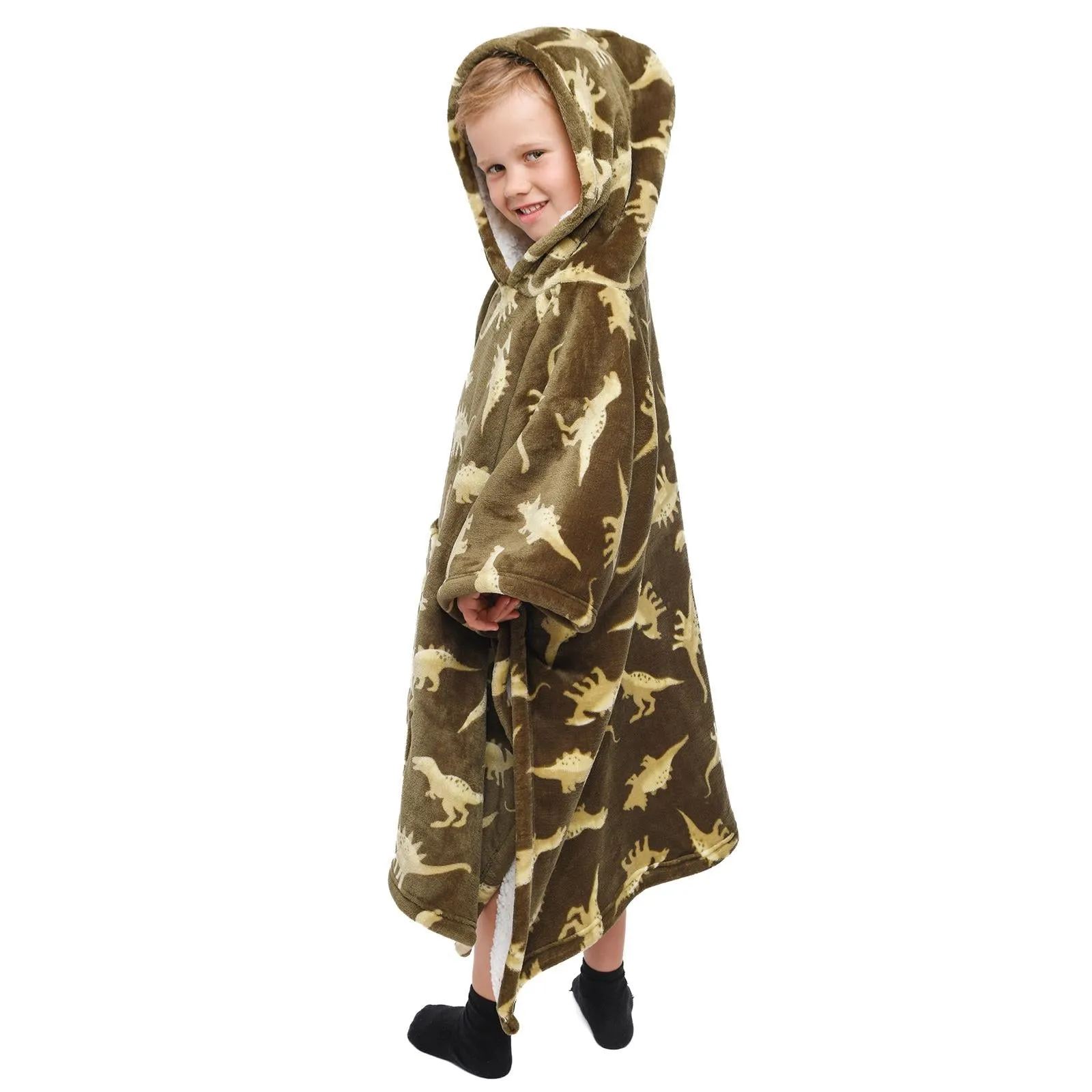 Dino Sherpa Fleece Poncho