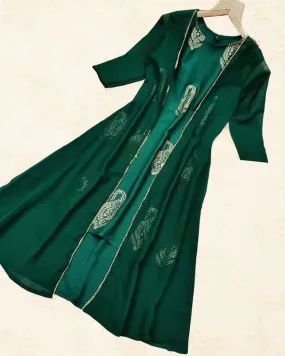 Elegant Crepe Silk Kurti with Foil Print – Perfect for Casual Wear
