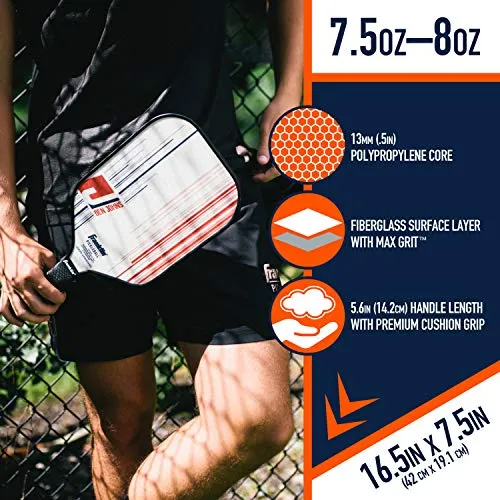 Franklin Sports Pro Pickleball Paddle - Pro Tournament Pickleball Paddle - Extra Grip MaxGrit Technology - Ben Johns Signature Pickleball Paddle, Model:52783