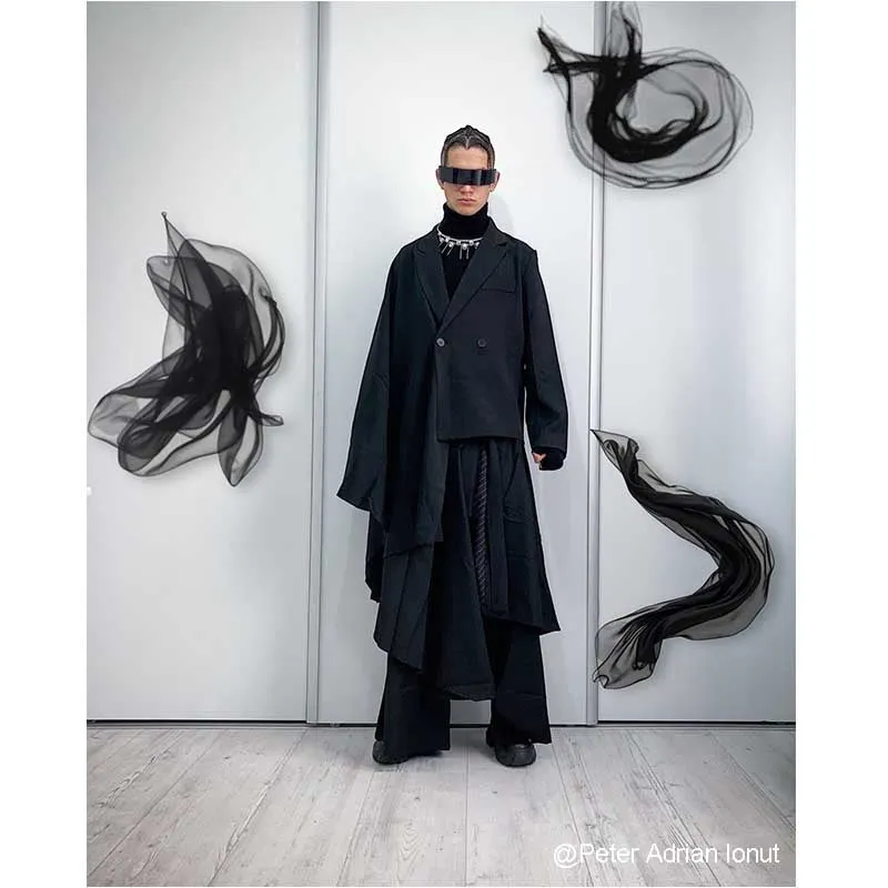 Irregular Cloak Cape Suit Coat
