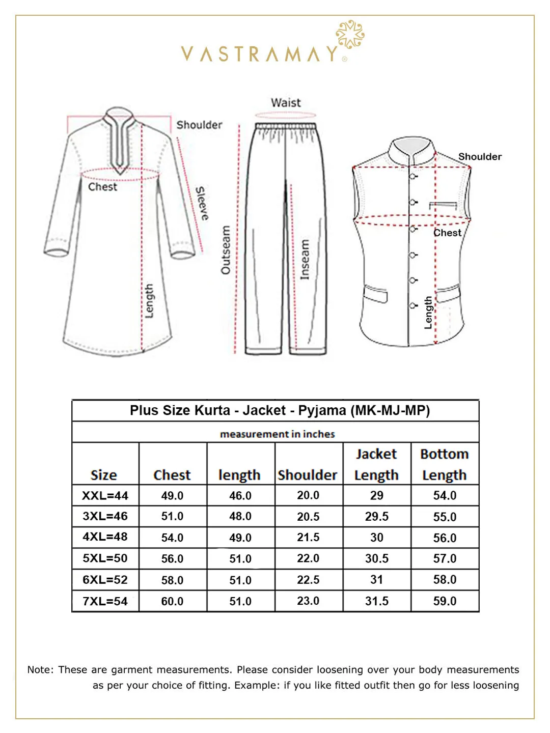 Jashvi Men's Coffee Brown And White Cotton Blend Jacket, Kurta and Pyjama Set