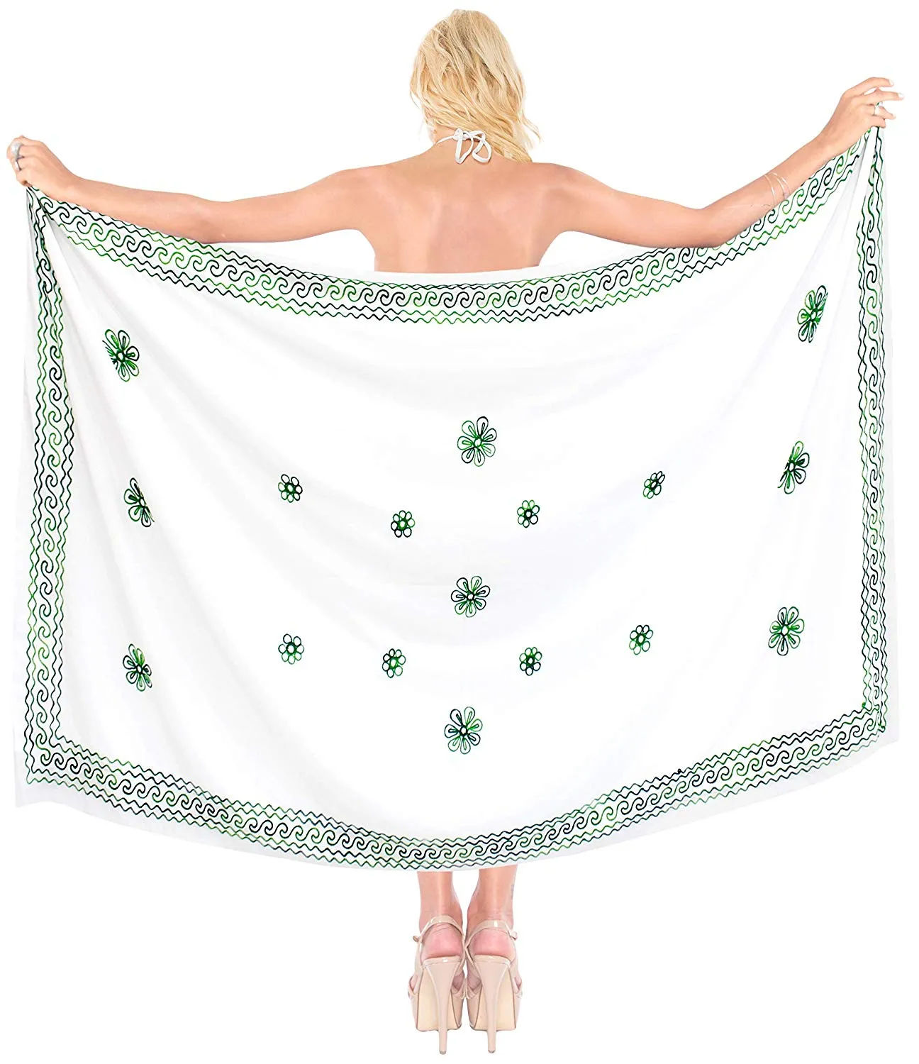 LA LEELA Women Beachwear Bikini Wrap Cover up Swimwear Solid 6 ONE Size