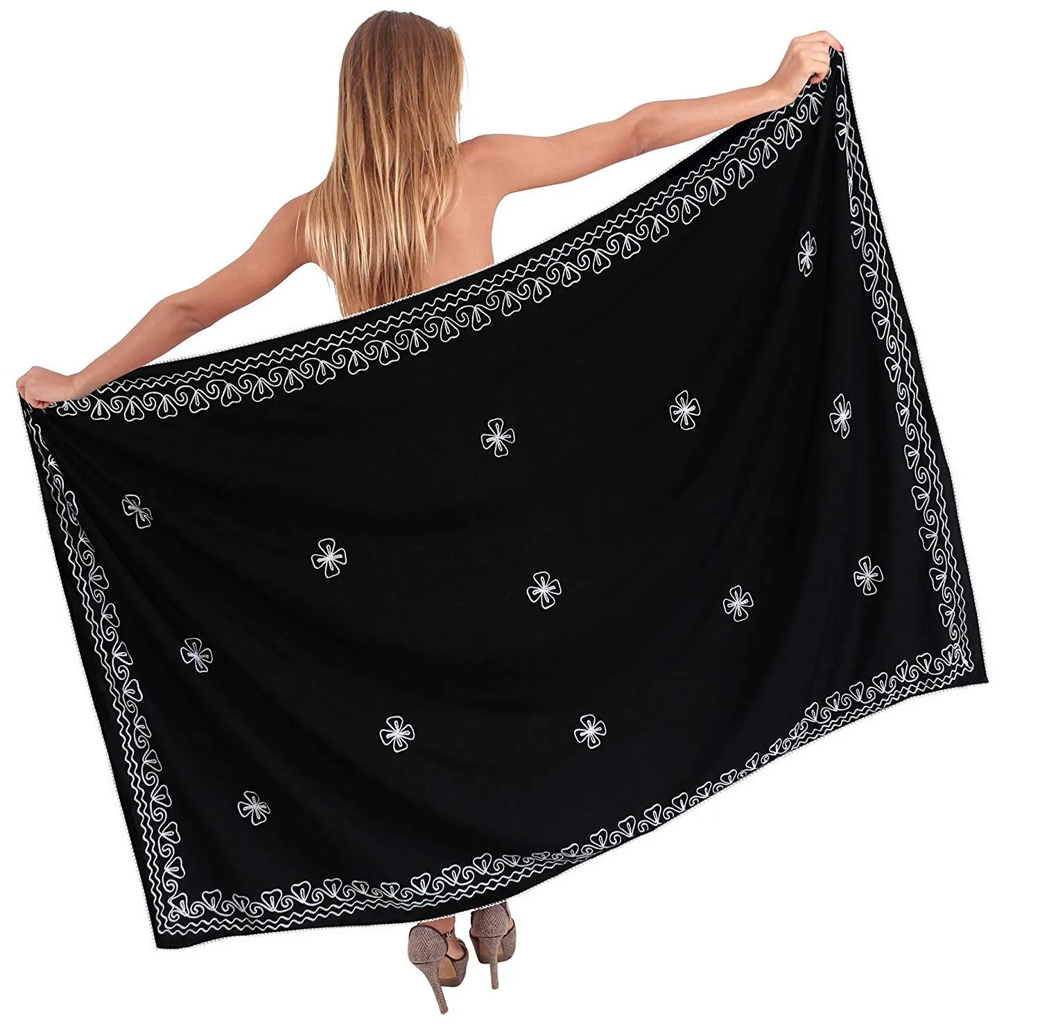 LA LEELA Women Beachwear Bikini Wrap Cover up Swimwear Solid 6 ONE Size