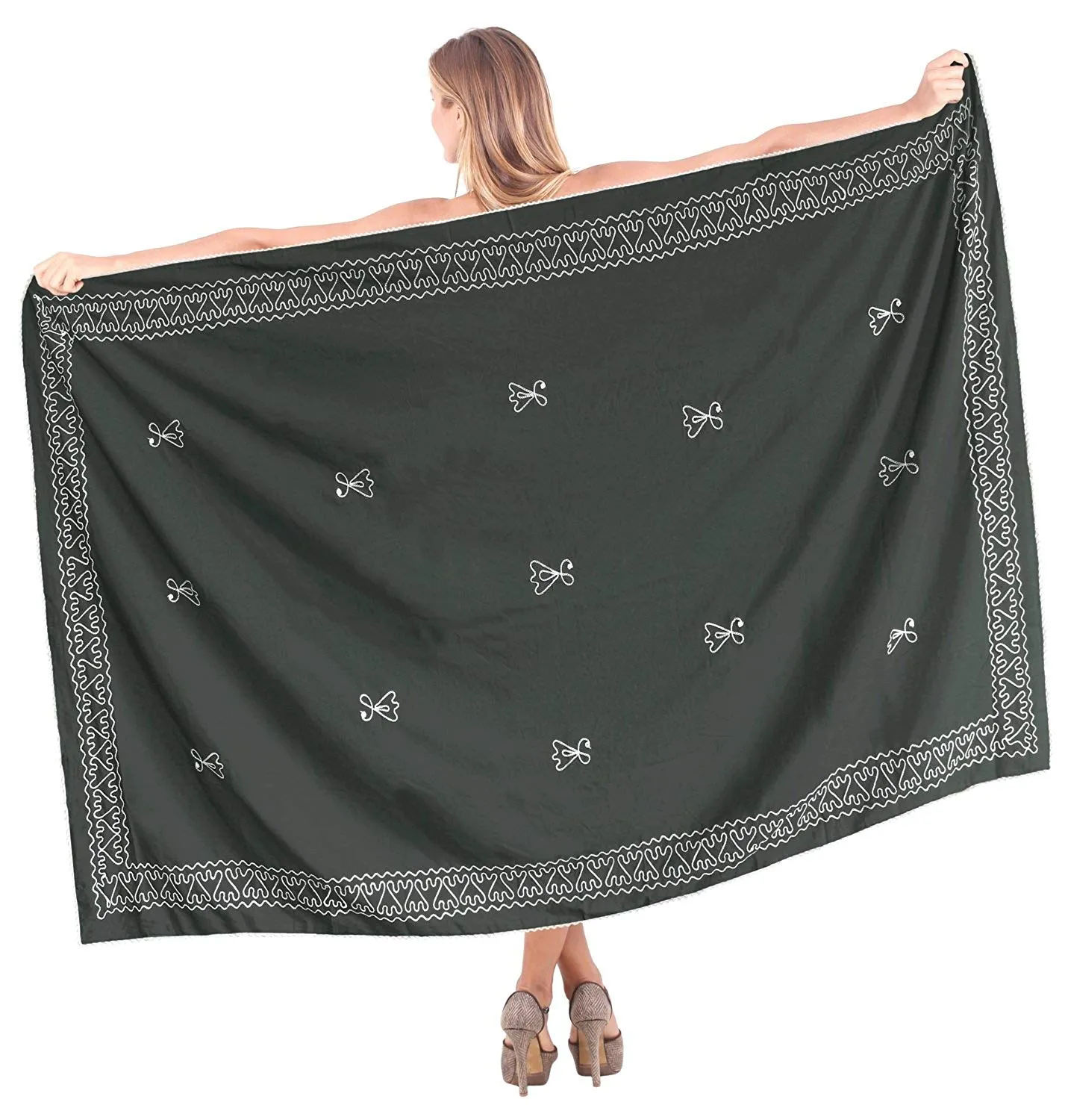 LA LEELA Women Beachwear Bikini Wrap Cover up Swimwear Solid 6 ONE Size