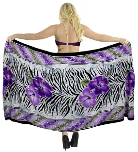LA LEELA Women's Beach Bikini Cover up Wrap Bathing Suit Sarong 1 ONE Size