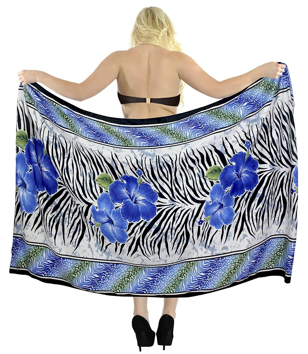 LA LEELA Women's Beach Bikini Cover up Wrap Bathing Suit Sarong 1 ONE Size
