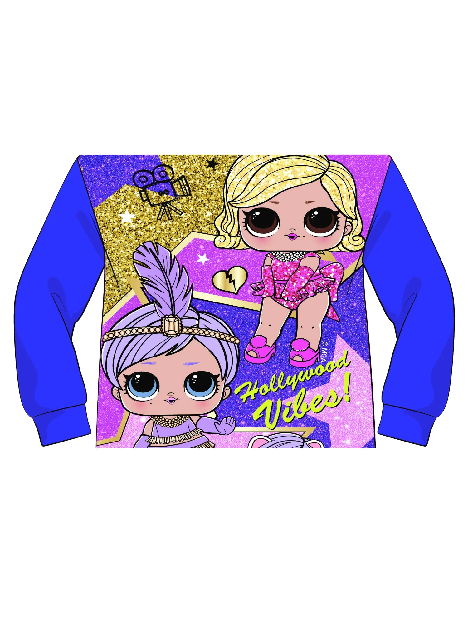 LOL Girls Long Sleeve Dress Hooded Fleece Kids Clothing, 8-18 Purple