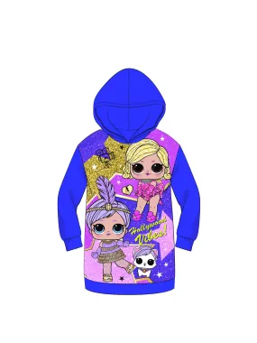 LOL Girls Long Sleeve Dress Hooded Fleece Kids Clothing, 8-18 Purple