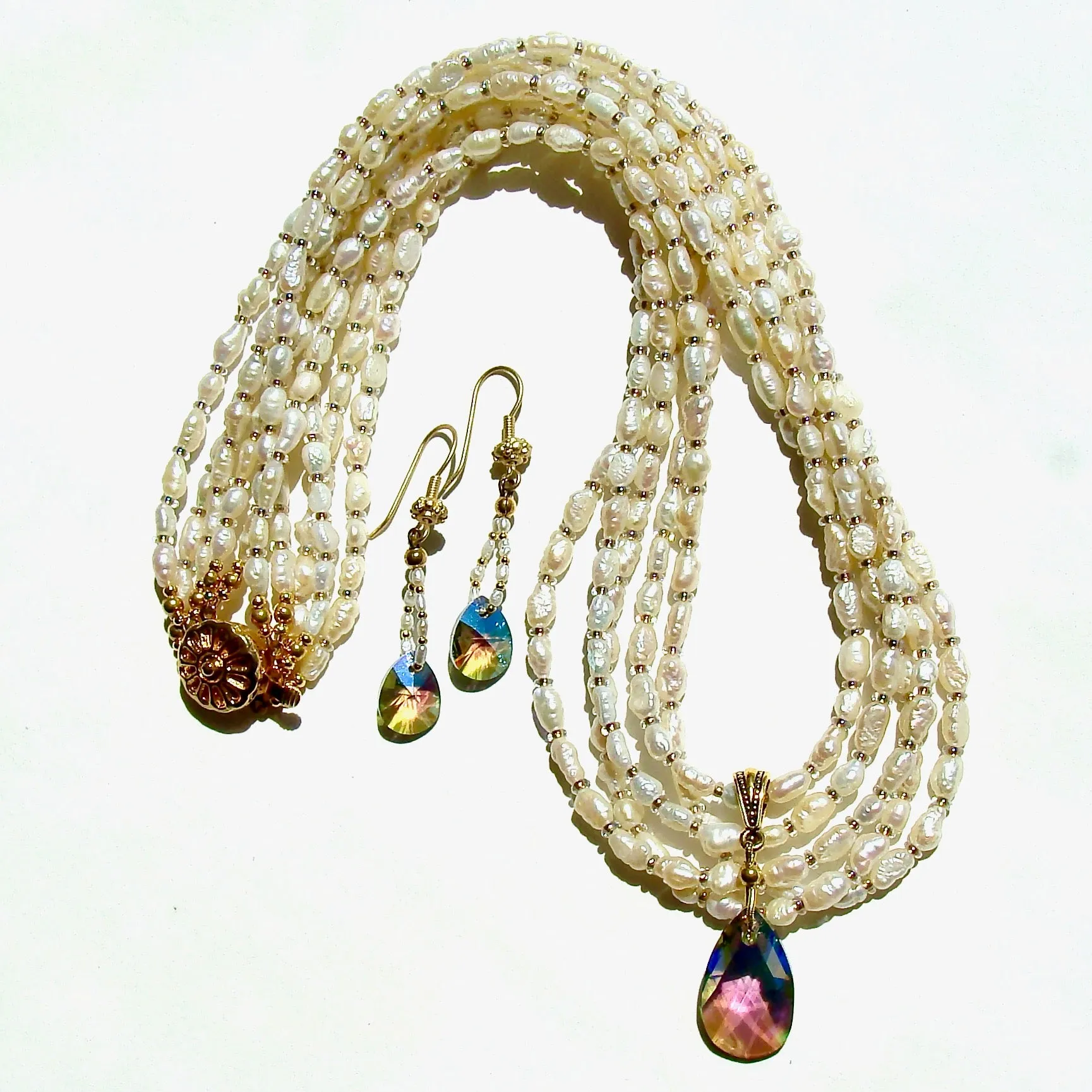 Margot: Multi Strand Pearl Necklace Set