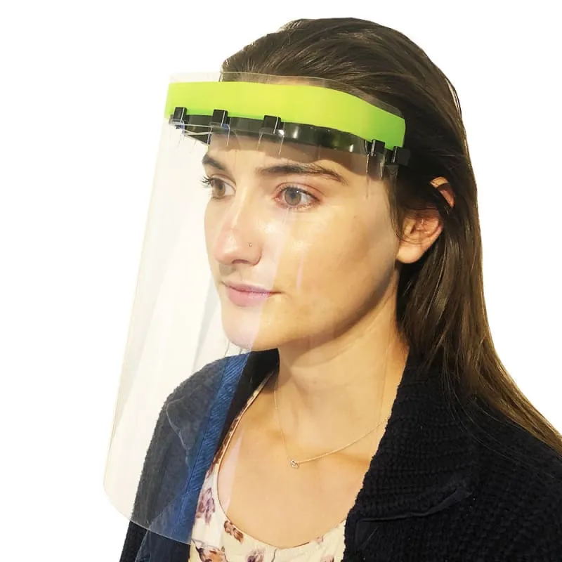 Medical Distributors Lumo Green Injection Moulded Personal Protection (PPE) Face Shield For Direct Splash Protection