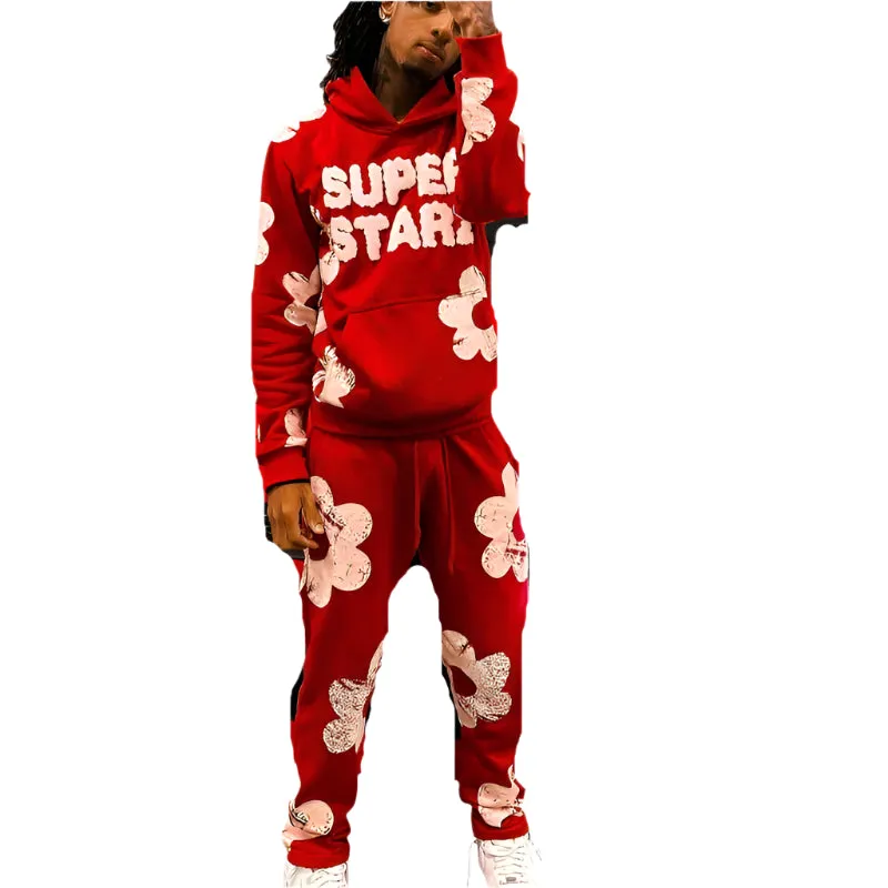 Men's Embroidered Hoodie and Sweatshirt Tracksuit Set – Stylish Pants and Sportswear for Men