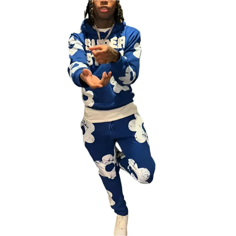 Men's Embroidered Hoodie and Sweatshirt Tracksuit Set – Stylish Pants and Sportswear for Men