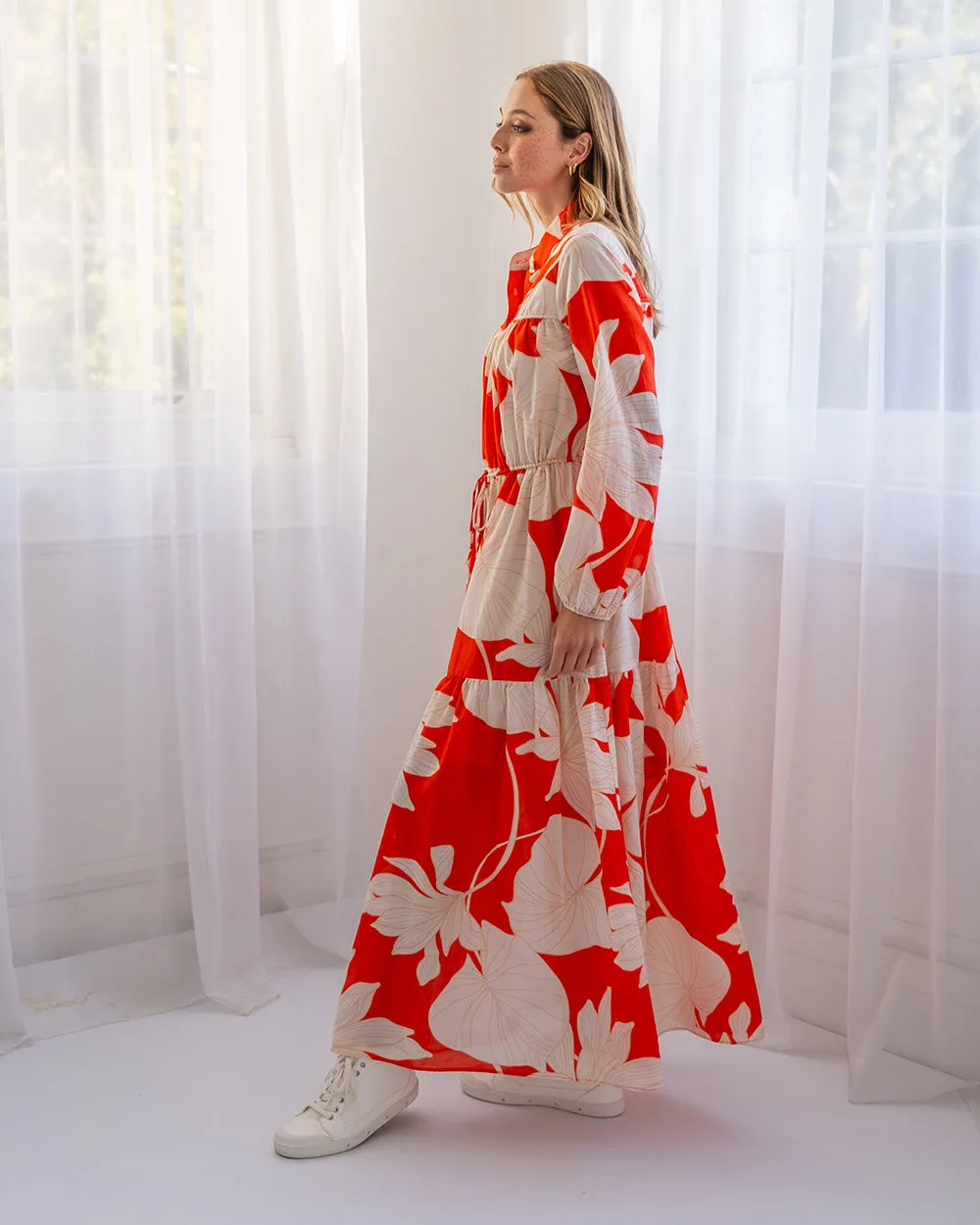 Natalia Maxi Dress - Tangerine Fern