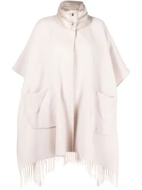 panelled wool-cashmere blend cape