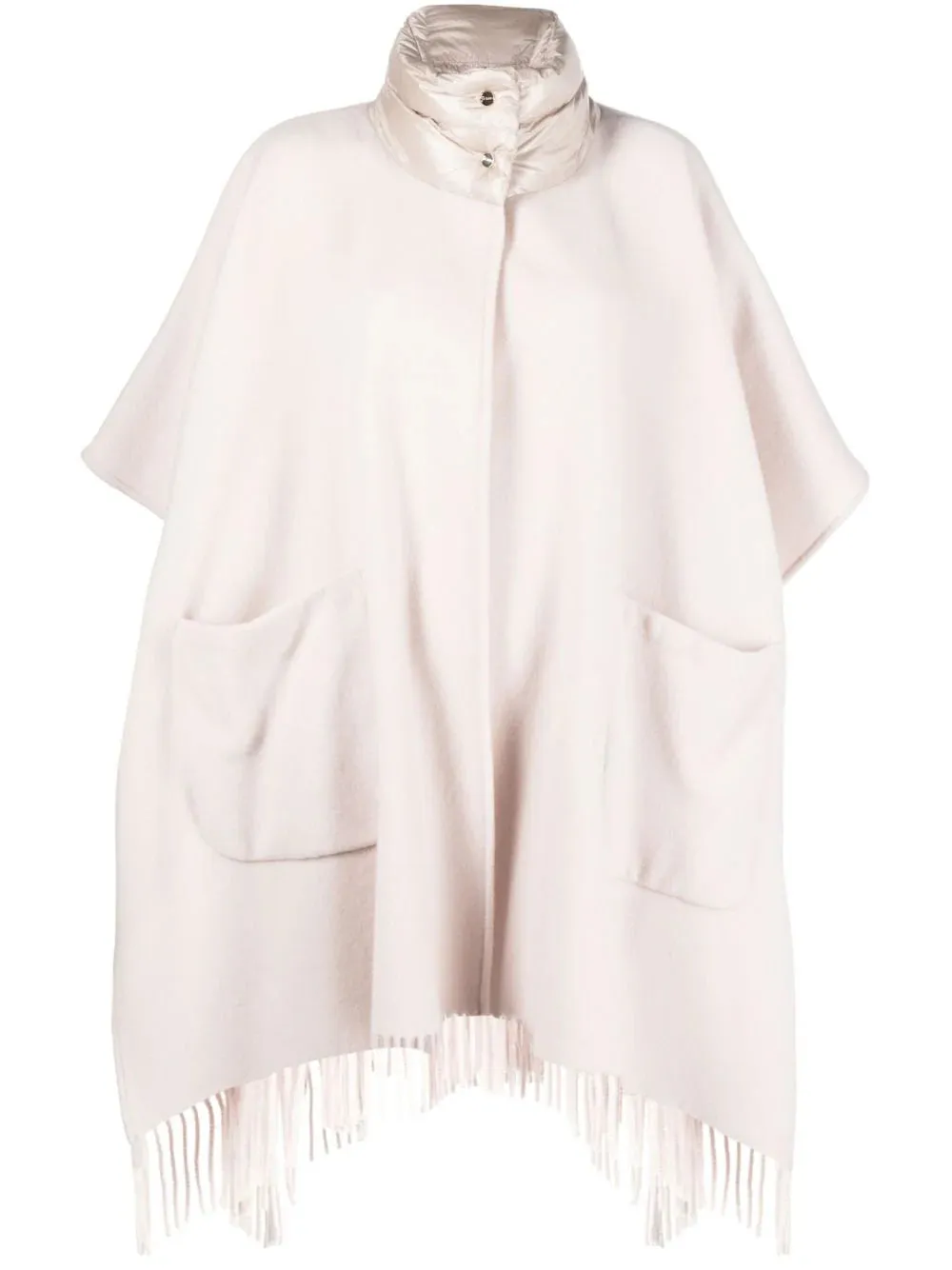 panelled wool-cashmere blend cape