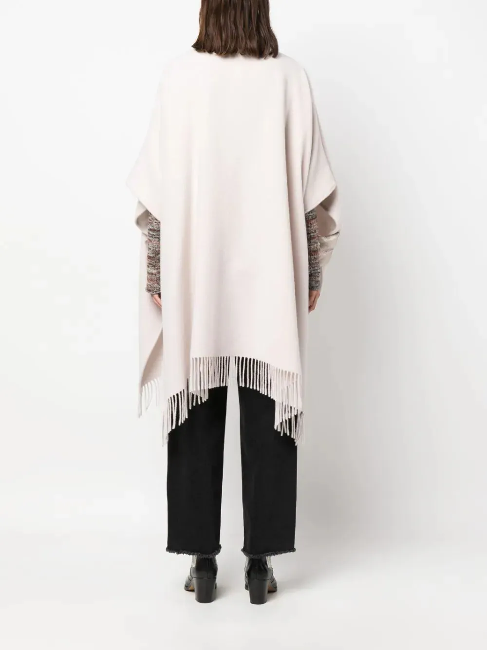 panelled wool-cashmere blend cape