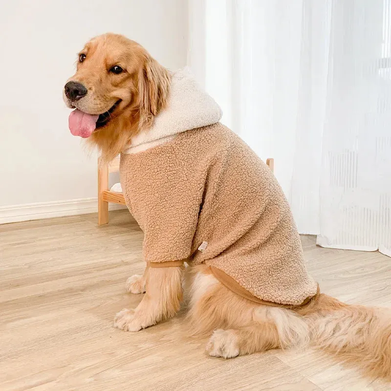 Polar Comfort: Winter Dog Hoodie for Medium and Large Dogs - Cozy Polar Fleece Jacket for Stylish Warmth