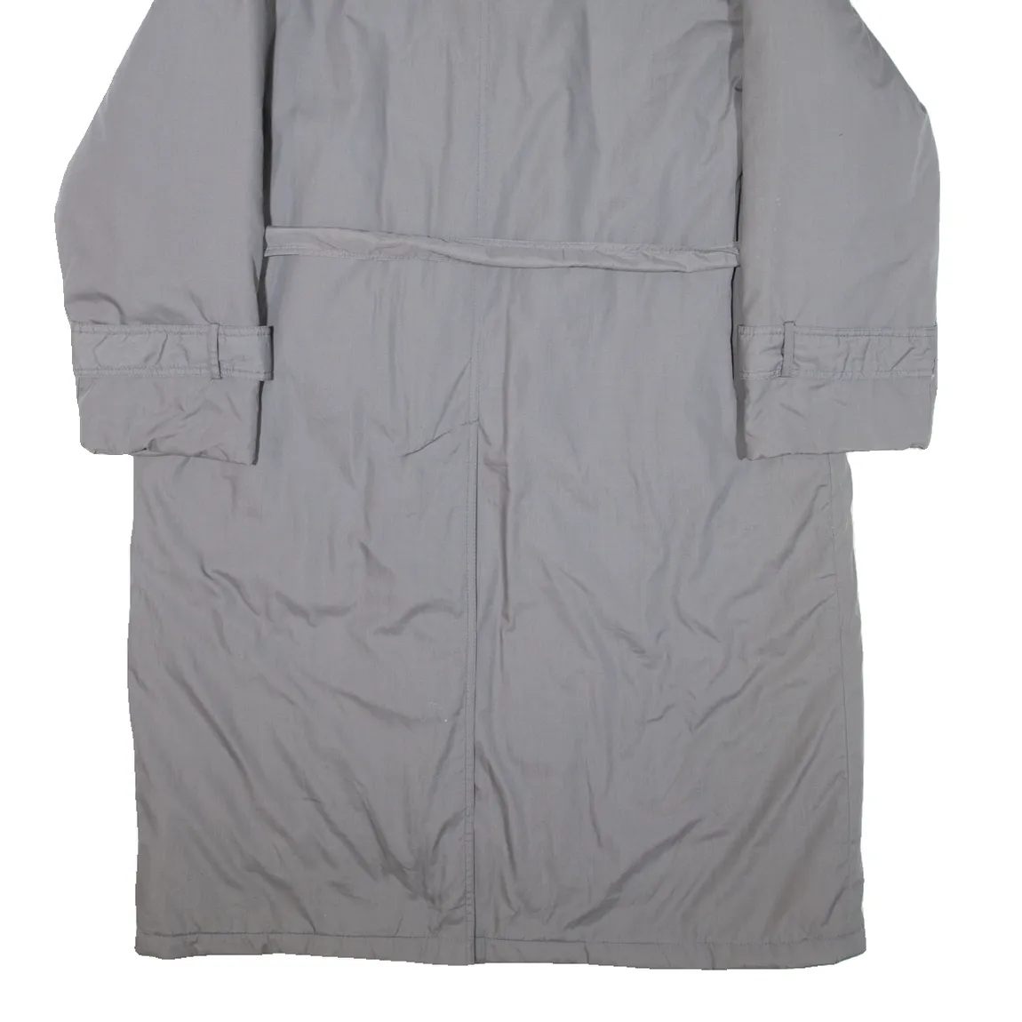 Quilted Lined Mens Trench Coat Grey M