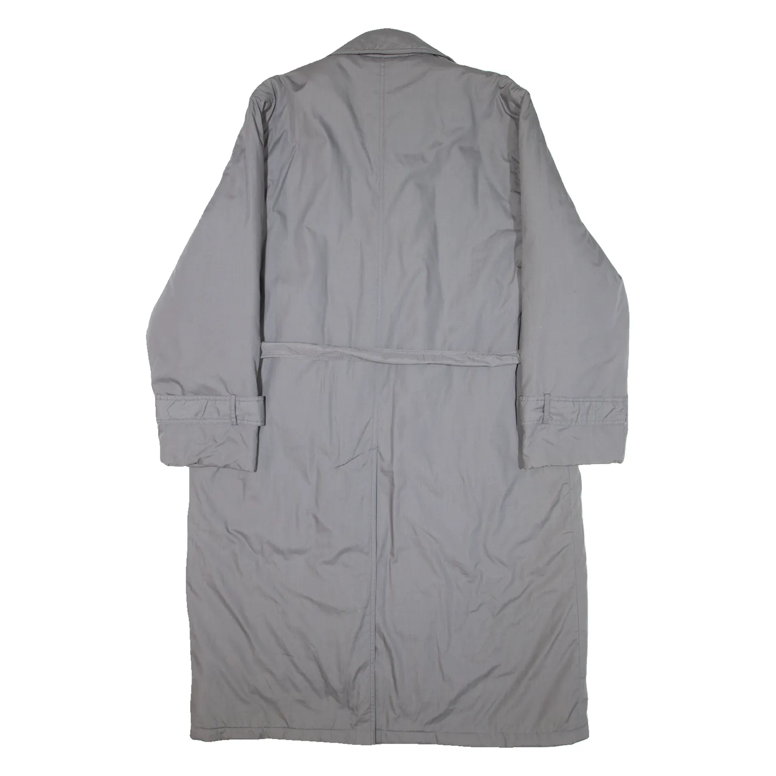 Quilted Lined Mens Trench Coat Grey M