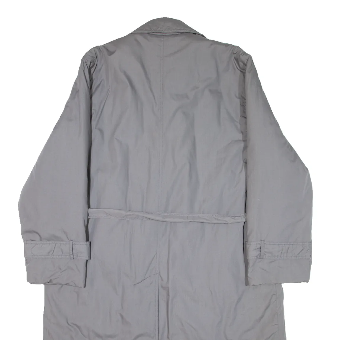 Quilted Lined Mens Trench Coat Grey M