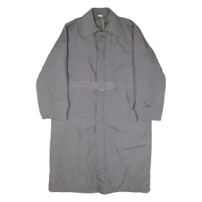 Quilted Lined Mens Trench Coat Grey M