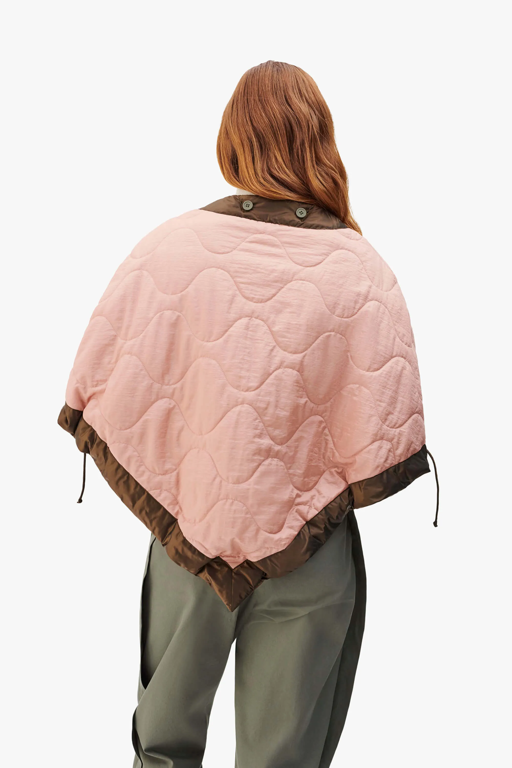 Signature Quilt Cape - Pale Sage / Pale Pink