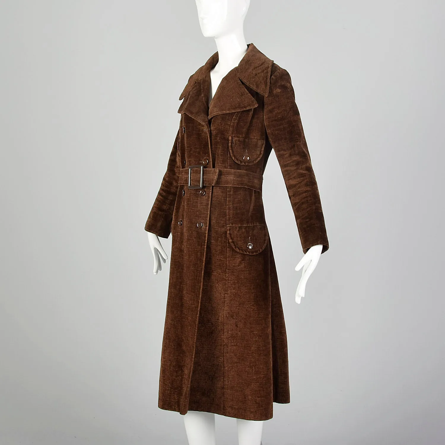 Small Brown Corduroy 70s Trench