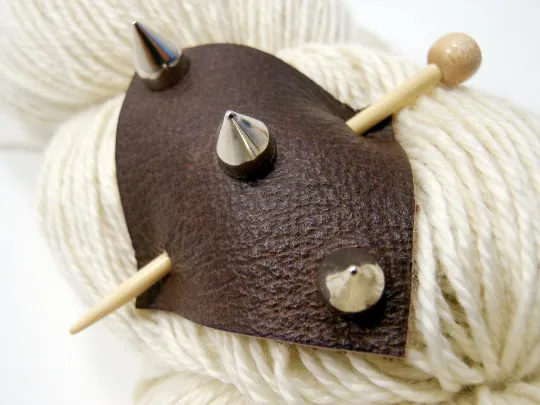 Studded Leather Shawl Pin ~ Cowboy