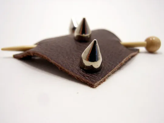 Studded Leather Shawl Pin ~ Cowboy