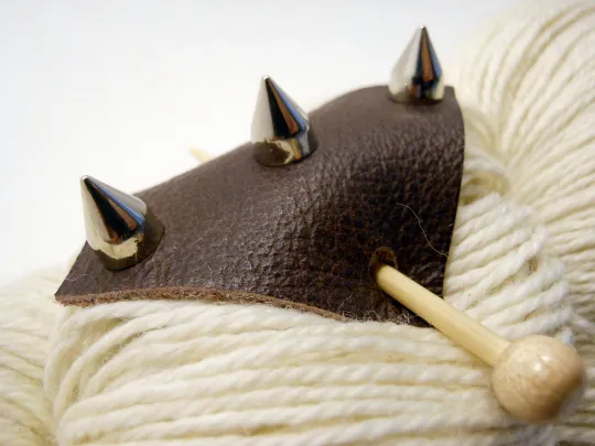 Studded Leather Shawl Pin ~ Cowboy