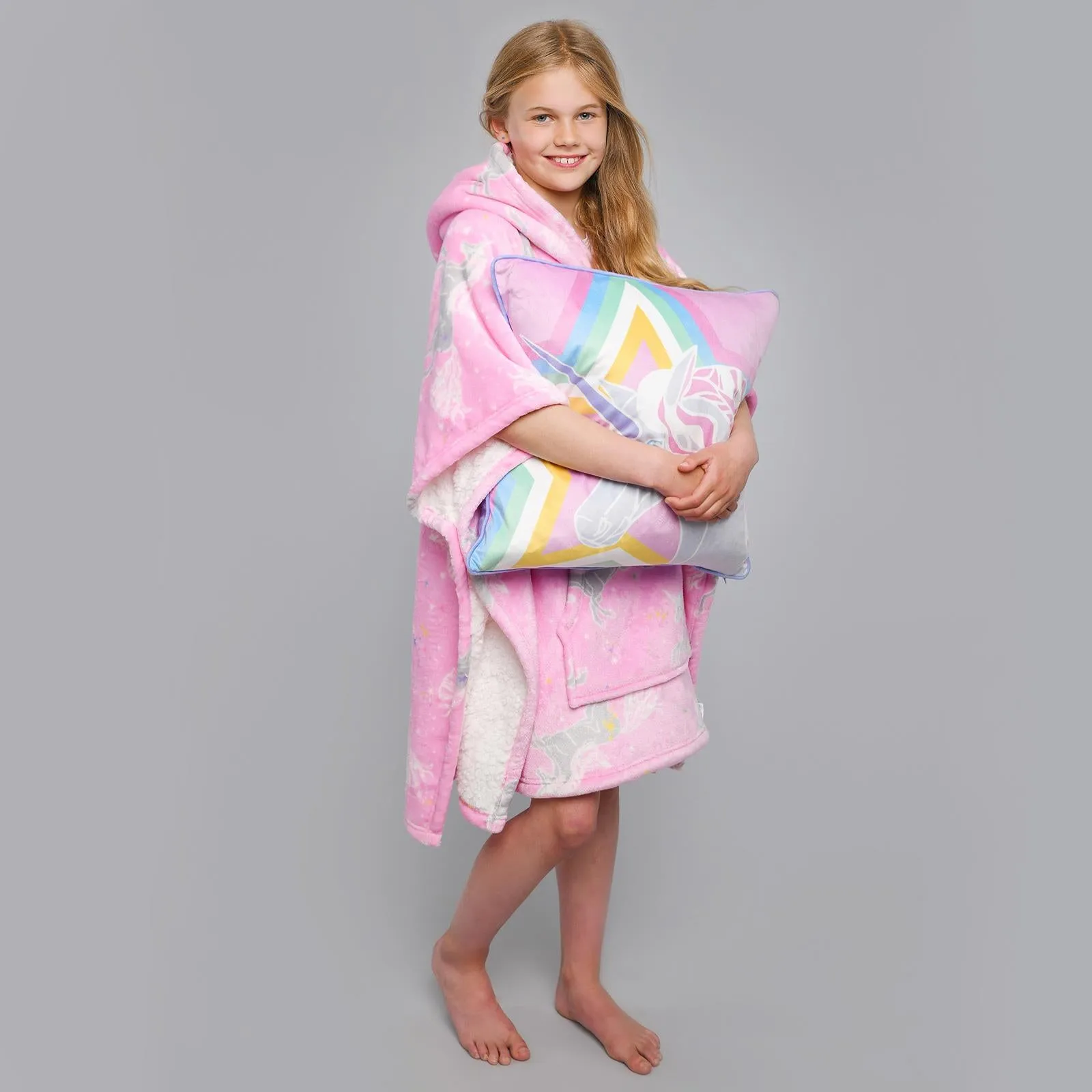Unicorn Sherpa Fleece Poncho