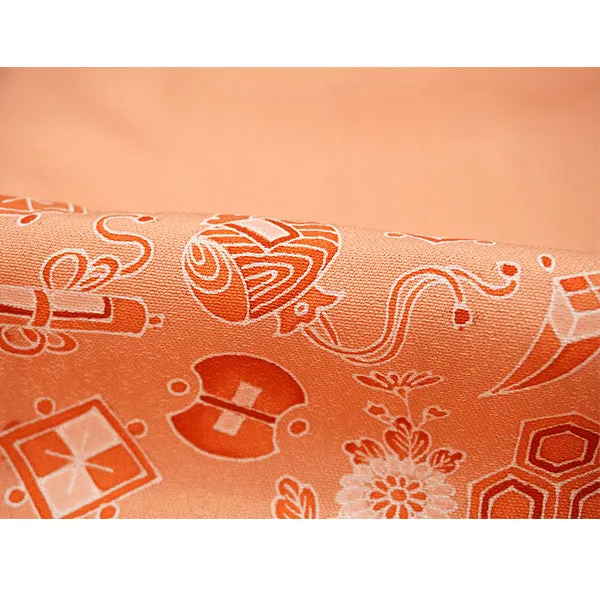 Vintage Haori Kimono Jacket Silk, Dusty Pink base, Lucky Treasure Symbols