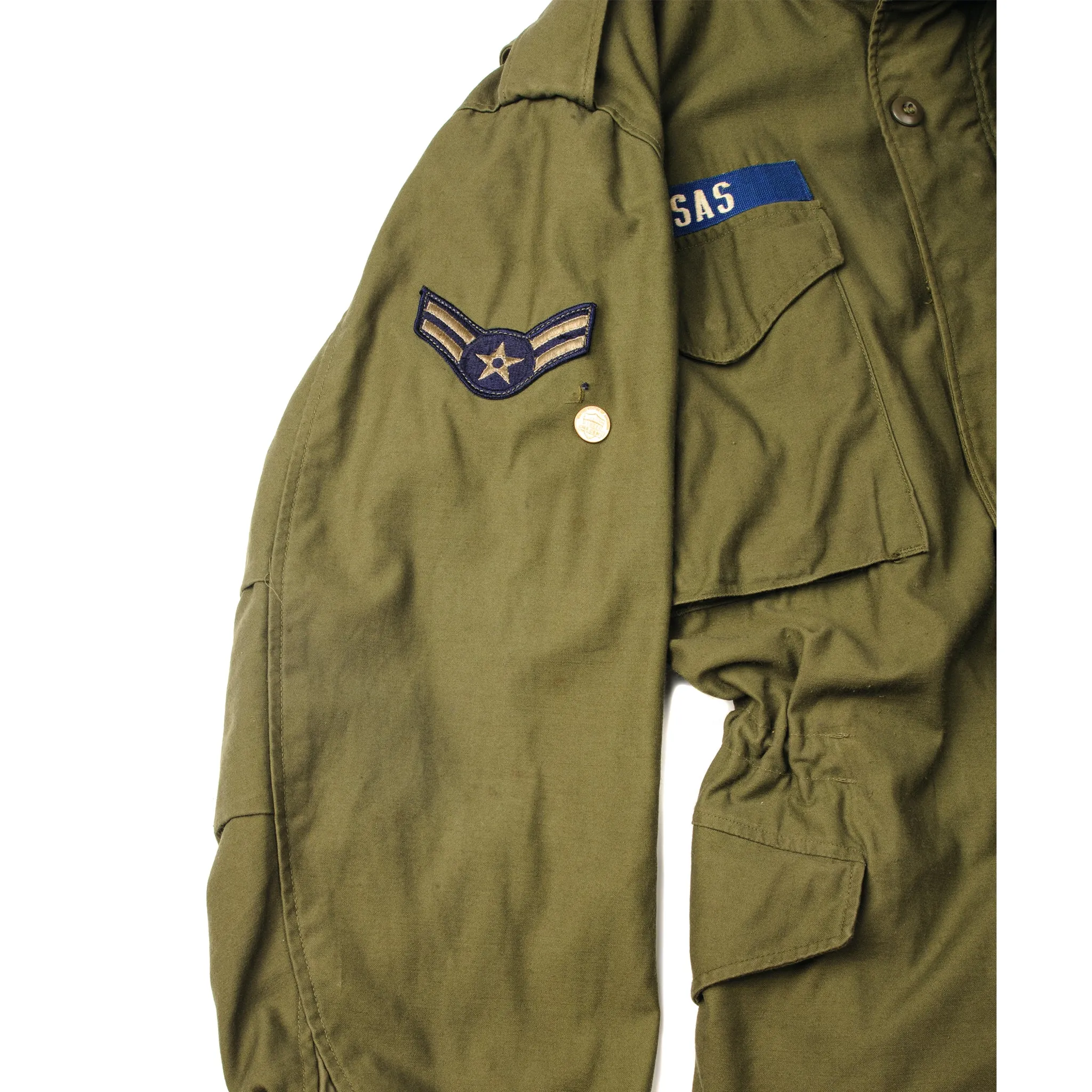 VINTAGE USAF US AIR FORCE M65 FIELD JACKET 1967 VIETNAM WAR SIZE MEDIUM LONG