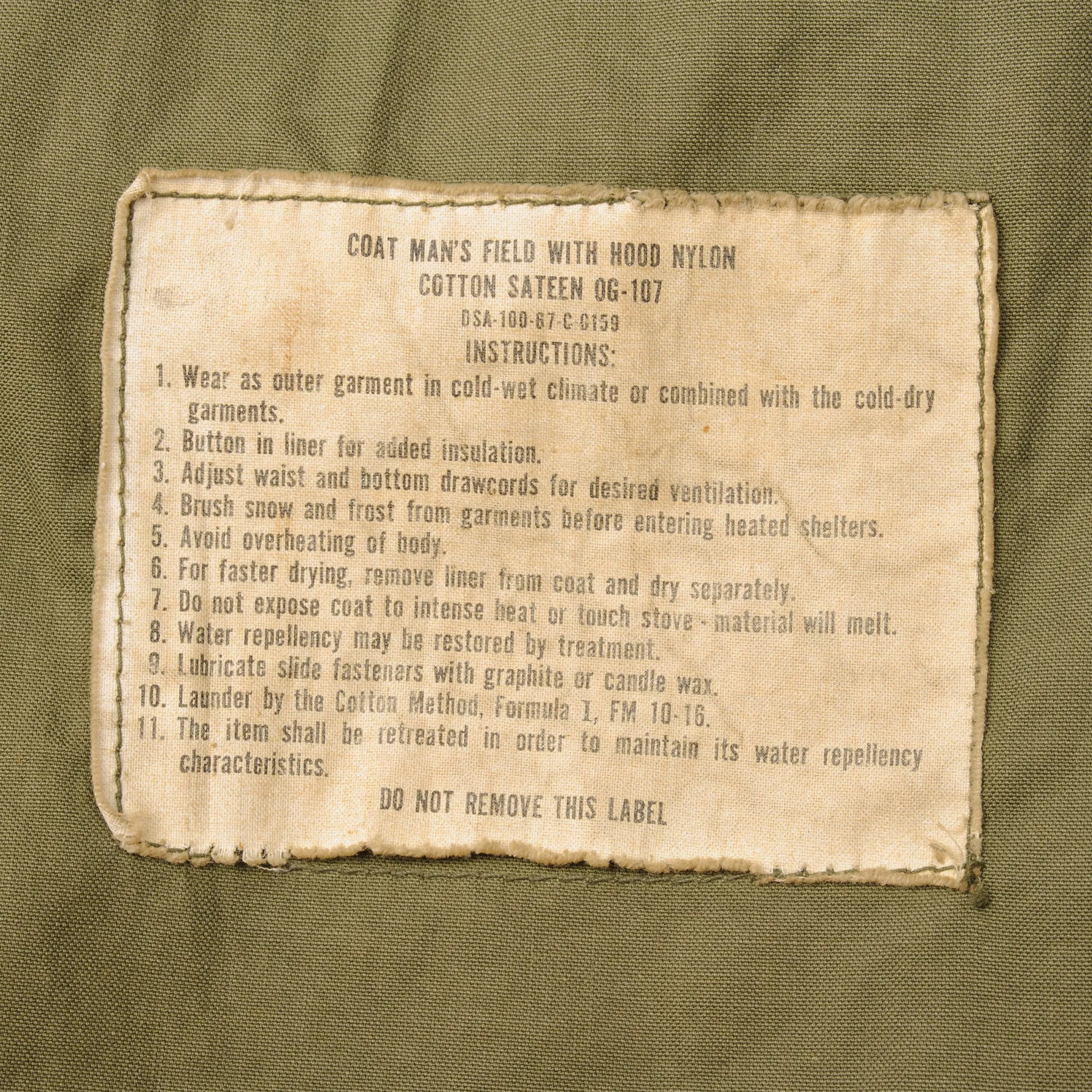 VINTAGE USAF US AIR FORCE M65 FIELD JACKET 1967 VIETNAM WAR SIZE MEDIUM LONG